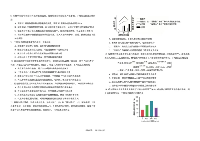 《哈九中2025-2026学年度高三下学期第四次模拟考试生物_2024-2027高三(6-6月题库)_2026年05月高三试卷_260524黑龙江省哈九中2025-2026学年度高三下学期第四次模拟考试(全科)》第2页预览
