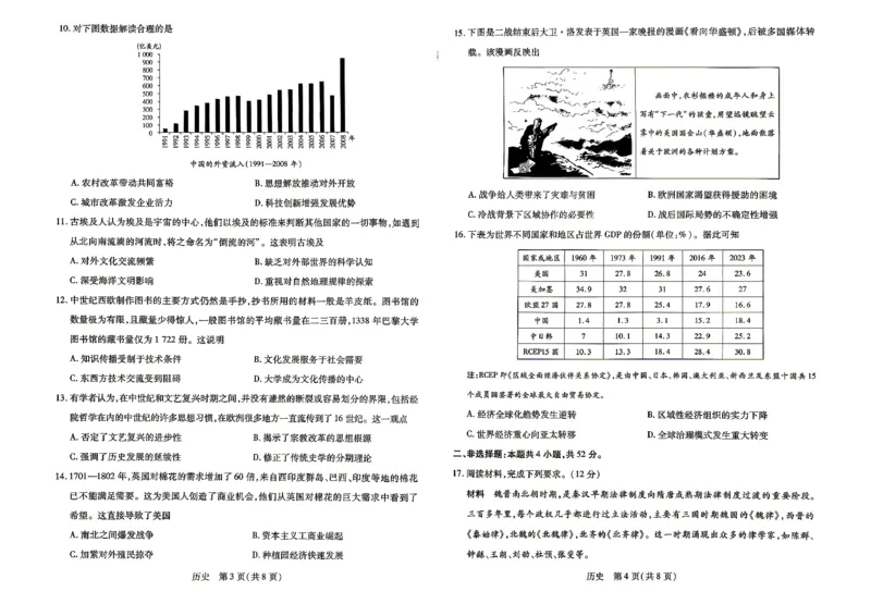 《历史试题_2024-2027高三（6-6月题库）_2026年05月高三试卷_260509河南省新乡市2026届高三模拟考试三模（全科）_试题》第2页预览