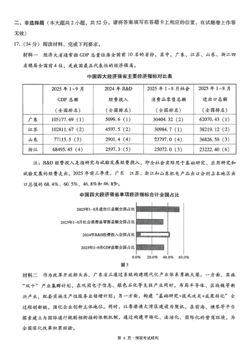 《政治-重庆市巴蜀中学高2026届高三年级12月适应性月考五_2026年高三《月考+期中考+阶段性检测真题合集》全国各省全科无水印_重庆市巴蜀中学高2026届高三年级12月适应性月考五》第6页预览
