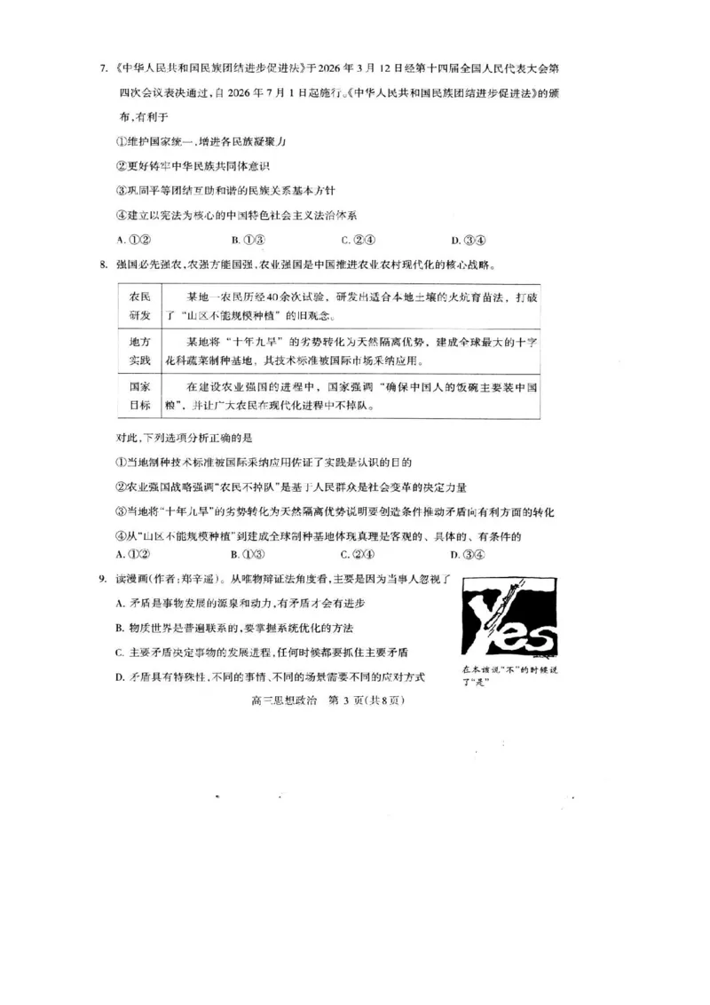 《河南省洛阳市2025-2026学年5月高三第四次质量检测政治_2024-2027高三（6-6月题库）_2026年05月高三试卷_260509河南四市2025-2026学年高三5月质量检测（许济平洛四模）（全科）_政治试题及答案》第3页预览