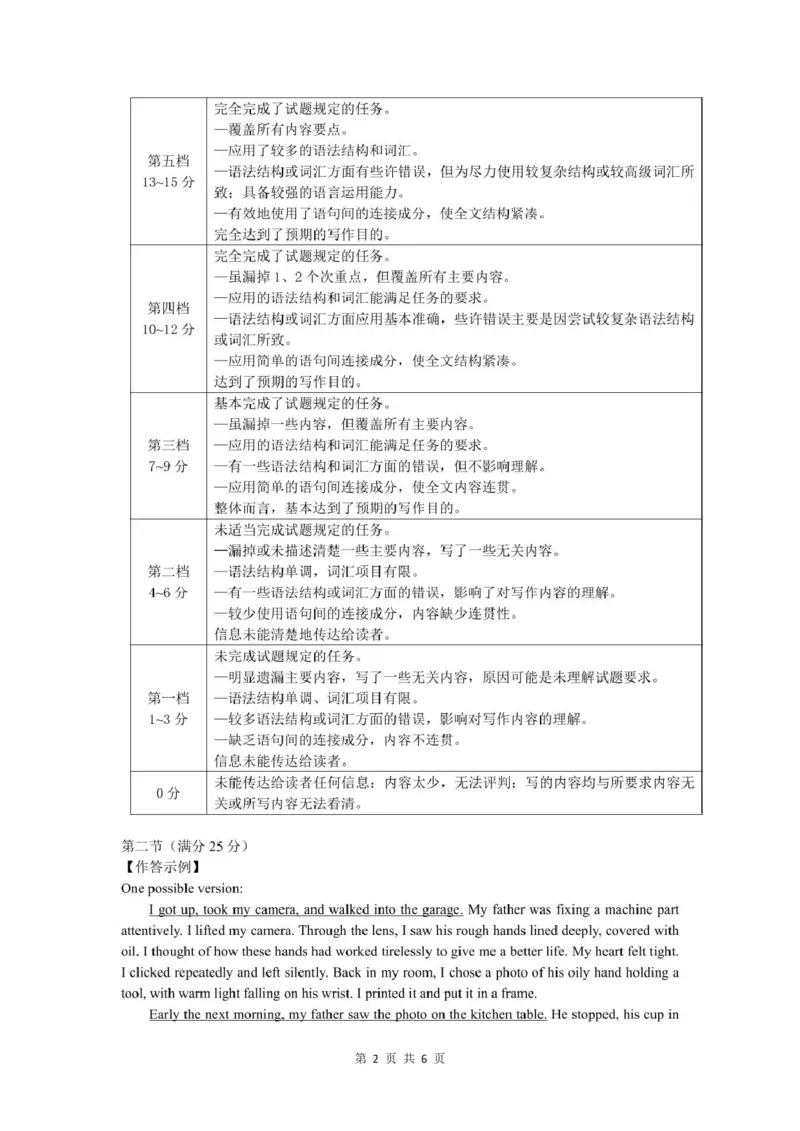 《泉州市2026届高中毕业班适应性练习题库英语答案_2024-2027高三（6-6月题库）_2026年05月高三试卷_260511福建省泉州市2026届高中毕业班适应性练习题库（全科）》第2页预览