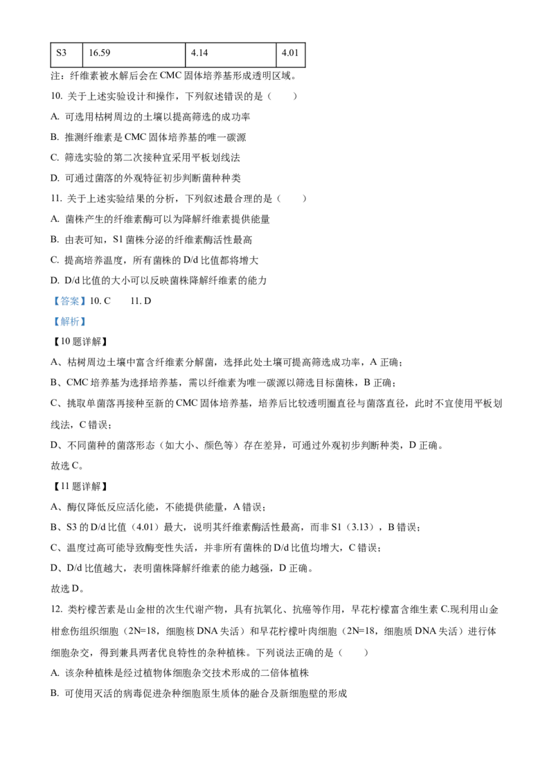 《浙江金兰教育合作组织2025-2026学年高二下学期4月期中生物试题Word版含解析_2024-2027高二（7-7月题库）_2026年05月高二试卷》第6页预览