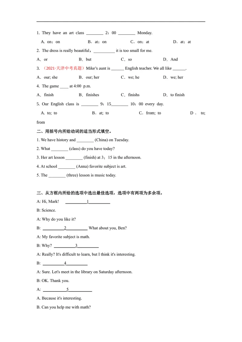 《Unit9第4课时(SectionB2a-2c)分层作业-试题版-七年级上册(人教新目标Goforit!)_初中英语789_最新人教版英语七年级上册_英语7上最新改版_04.英语7上-试题_同步课时练_分层作业》第2页预览