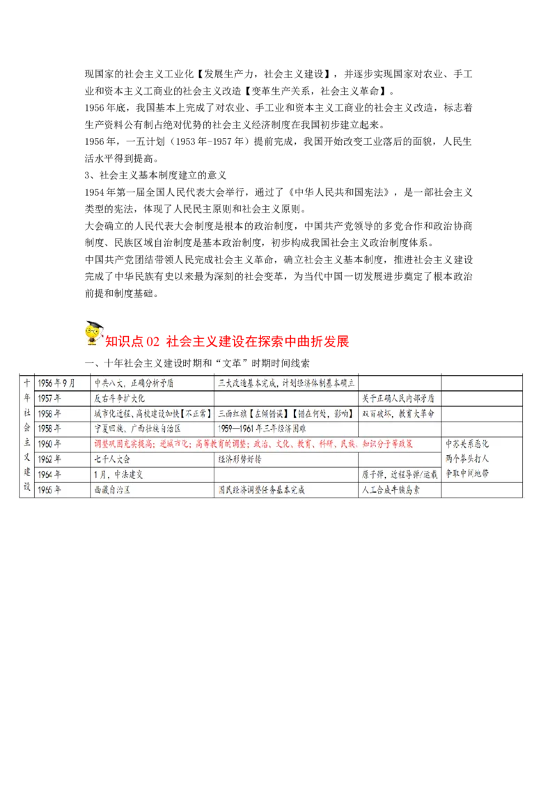 《知识串讲09中华人民共和国成立和社会主义革命与建设-高一历史上学期期中期（中外历史纲要上）_新版高中_高中历史新版_高中历史纲要上（统编版）_期中期末》第4页预览