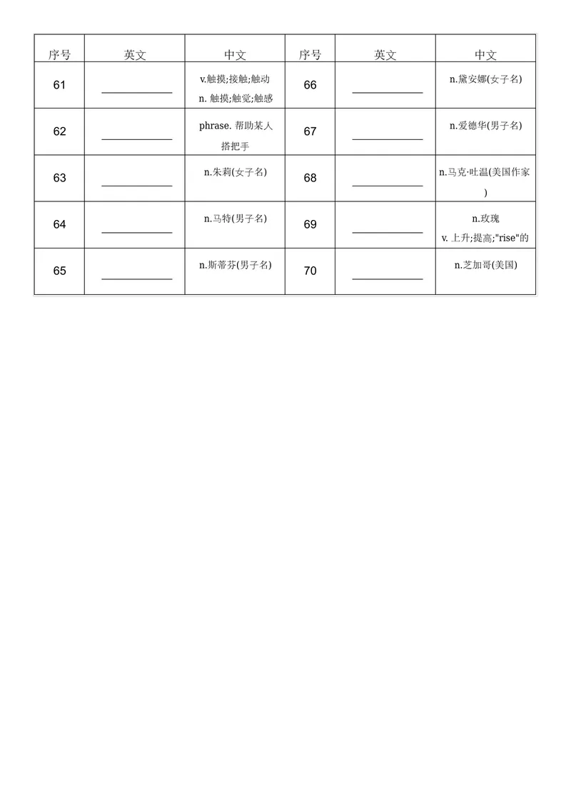 《中译英全册_初中英语789_最新人教版英语八年级上册_新版_最新2025秋人教版英语（八年级上册）_2025秋人教版英语8上：预习资料包_07单词默写（word+pdf）（多套）_合并版》第9页预览
