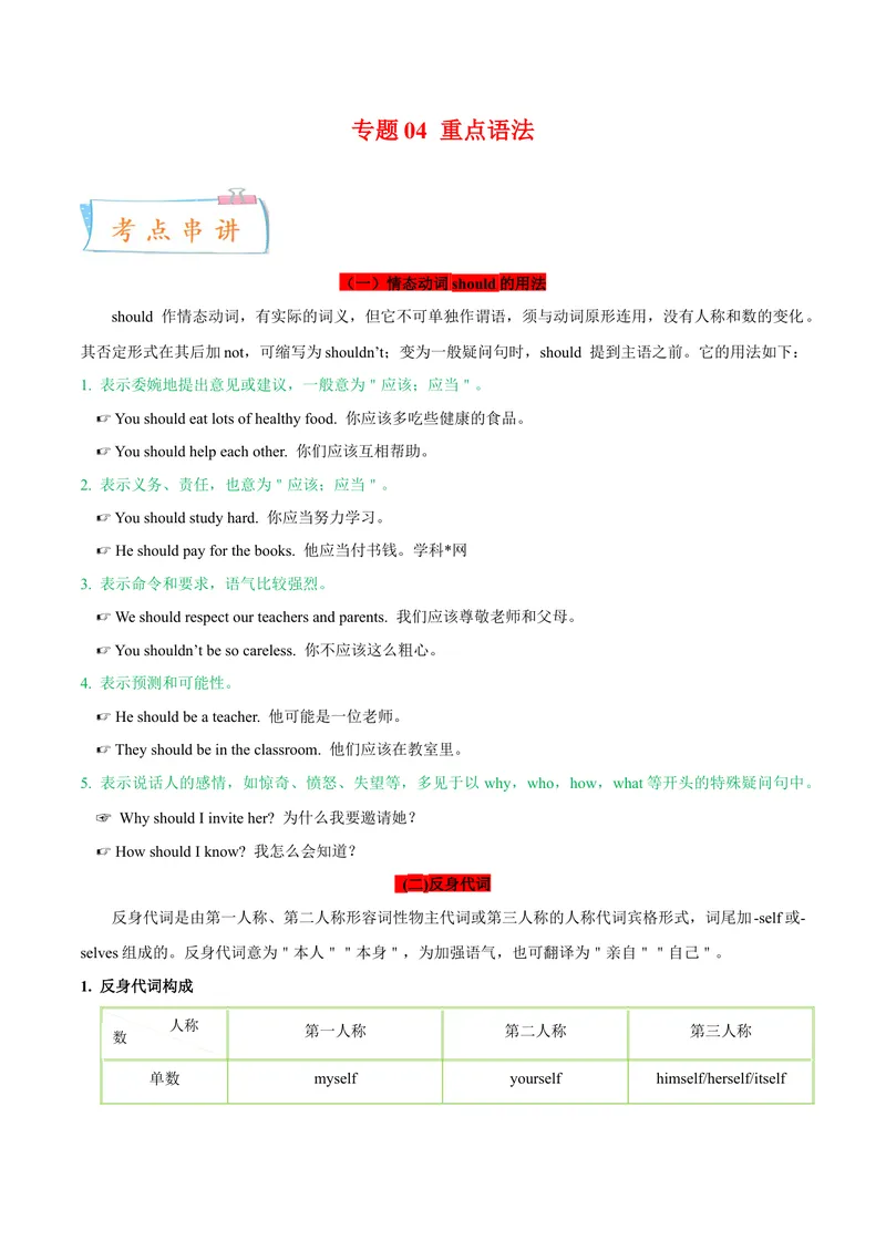 《专题04重点语法（知识串讲+真题过关）-八年级英语下（人教版）（学生版）_初中英语789_最新人教版英语八年级下册_旧版（有参考价值）_版本二_八年级英语下册（人教版）_期中+期末》第1页预览