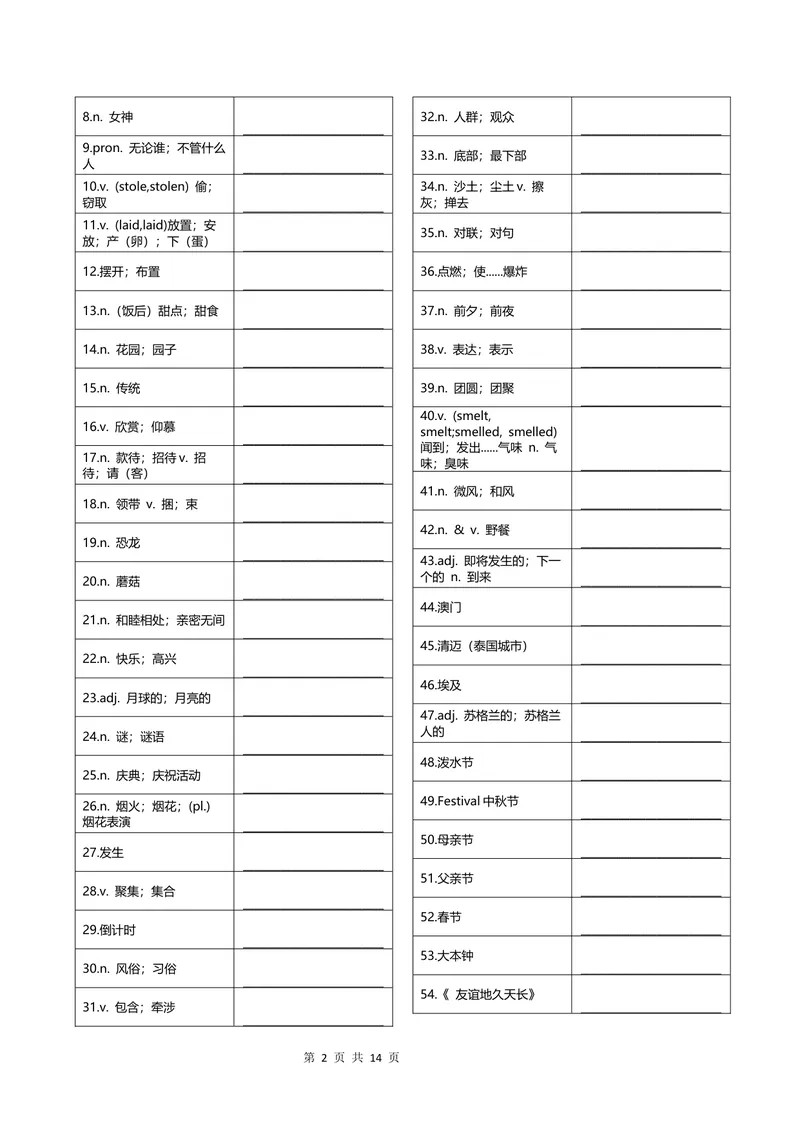 《九年级全册汉译英_初中英语789_26秋最新人教版英语九年级上册_人教版英语九年级全册_人教版初中英语9全一册_10.听力MP3+单词默写_9年级词汇（24秋季版）》第2页预览
