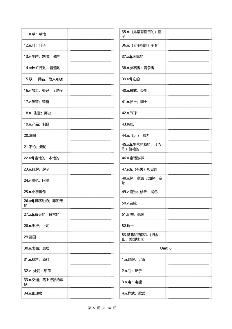 《九年级全册汉译英_初中英语789_26秋最新人教版英语九年级上册_人教版英语九年级全册_人教版初中英语9全一册_10.听力MP3+单词默写_9年级词汇（24秋季版）》第5页预览