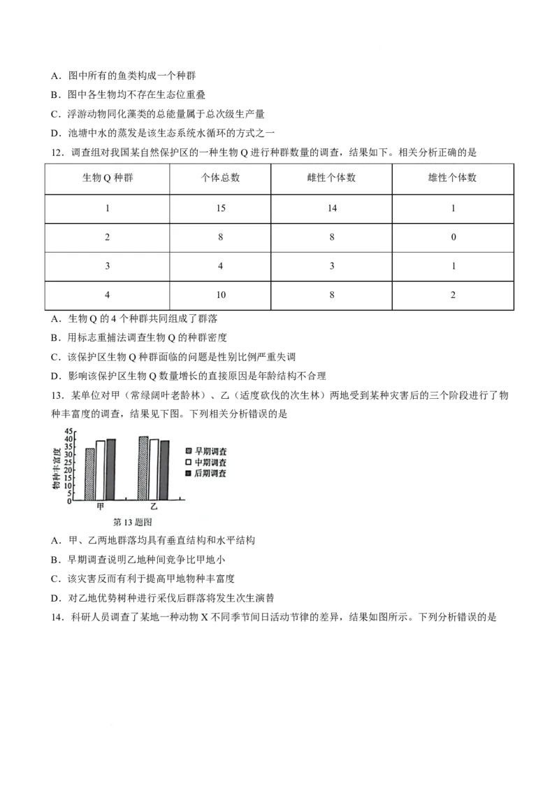 《浙江省A9协作体2025-2026学年高二下学期期中联考生物试卷_2024-2027高二（7-7月题库）_2026年05月高二试卷_260514浙江省A9协作体2025-2026学年高二下学期期中联考（全）》第4页预览
