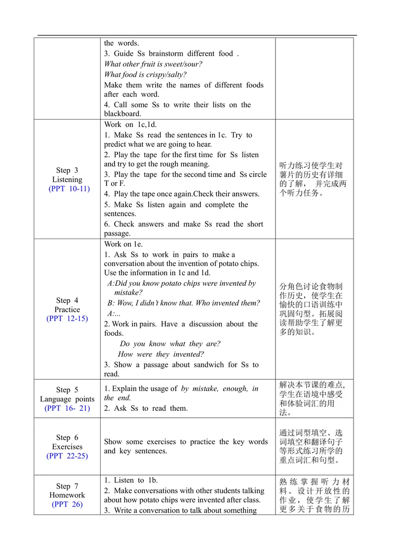 《Unit6SectionB1a-1e_初中英语789_旧版人教版英语九年级全册_旧版可参考_02.英语9全一册-表格式全英教案+PPT课件+朗读第2套_全英教案_Unit6（教案）_Unit6SectionB1a-1e》第2页预览