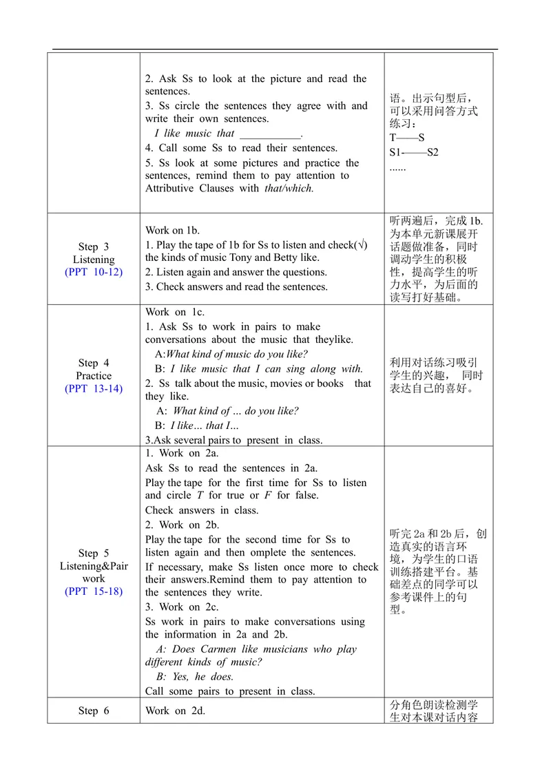 《Unit9SectionA1a-2d_初中英语789_旧版人教版英语九年级全册_旧版可参考_02.英语9全一册-表格式全英教案+PPT课件+朗读第2套_全英教案_Unit9（教案）_Unit9SectionA1a-2d》第2页预览