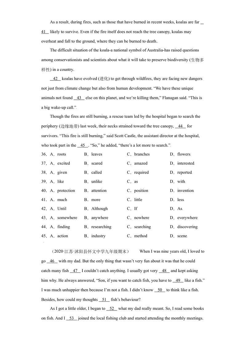 《专题02完形填空15道（各地名校最新期末真题）-2021-2022学年九年级英语上学期期末复习查缺补漏冲刺满分（重点知识+难点易错点）人教版_初中英语789_26秋最新人教版英语九年级上册》第5页预览