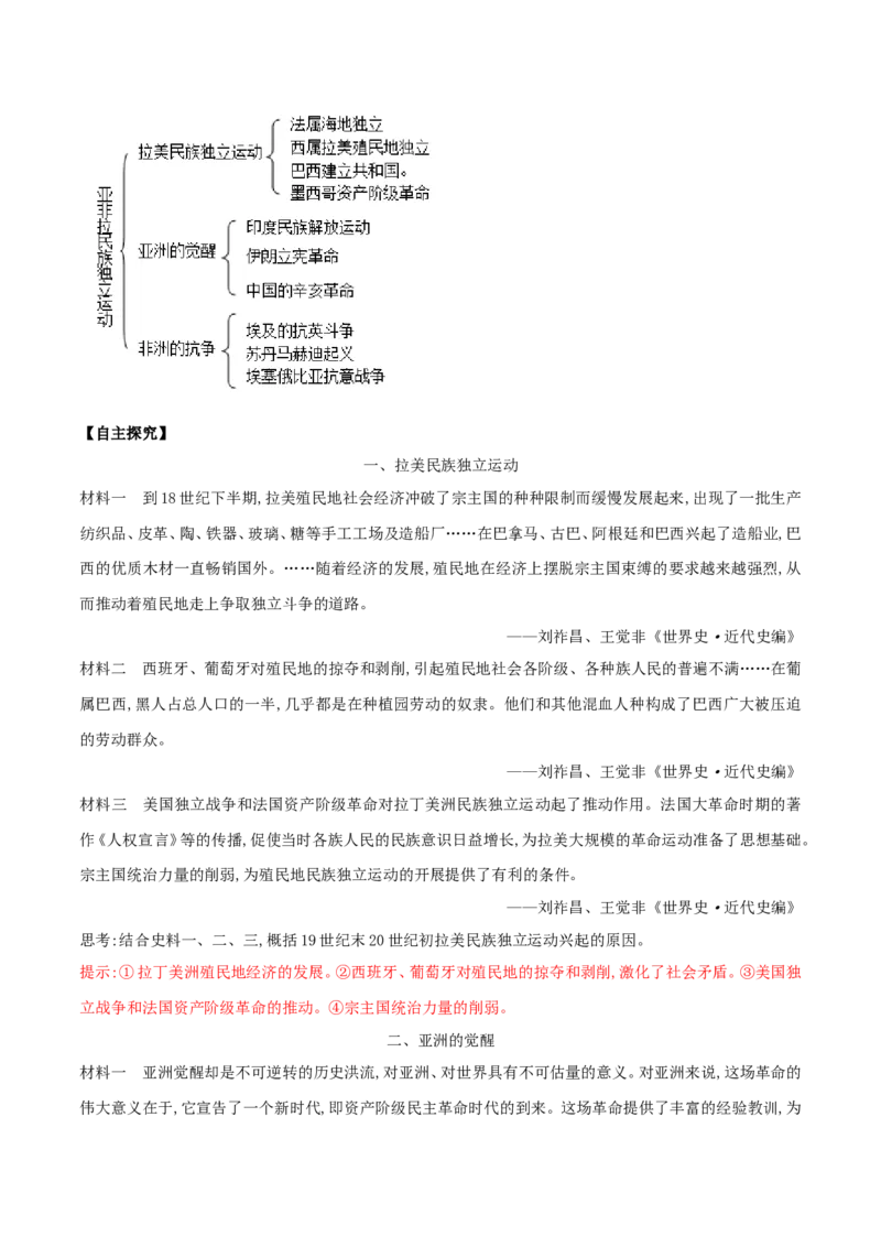 《第13课亚非拉民族独立运动(解析版）_新版高中_高中历史新版_高中历史纲要下（统编版）_导学案》第4页预览