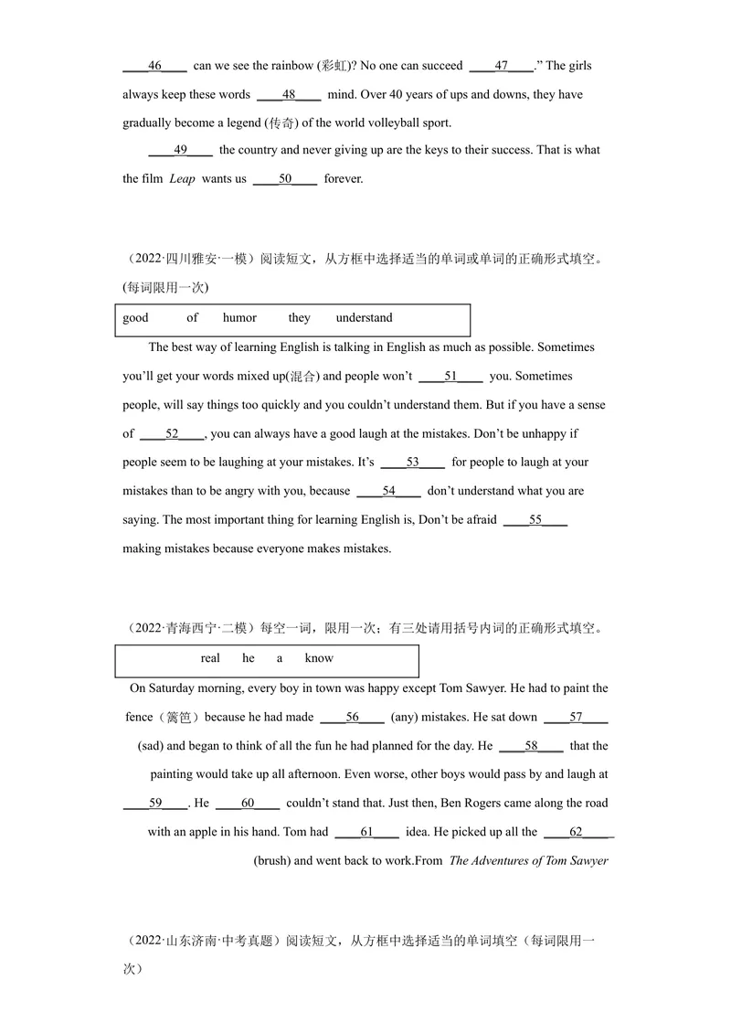 《专题21-选词填空30道-（原卷版）_初中英语789_旧版人教版英语九年级全册_旧版可参考_06.英语9全一册-试题_专项训练_专题21-选词填空30道》第4页预览