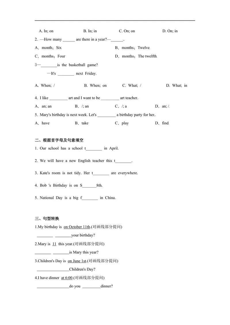《Unit8第4课时(SectionB2a-2c)分层作业-试题版-七年级上册(人教新目标Goforit!)_初中英语789_最新人教版英语七年级上册_英语7上最新改版_04.英语7上-试题_同步课时练_分层作业》第2页预览