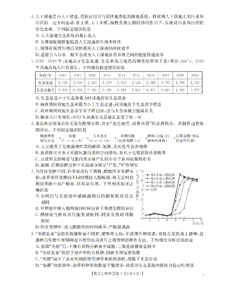 《生物_扫描版_2024-2027高二（7-7月题库）_2026年05月高二试卷_260514重庆市2025-2026学年高二下学期4月联考（全）》第2页预览