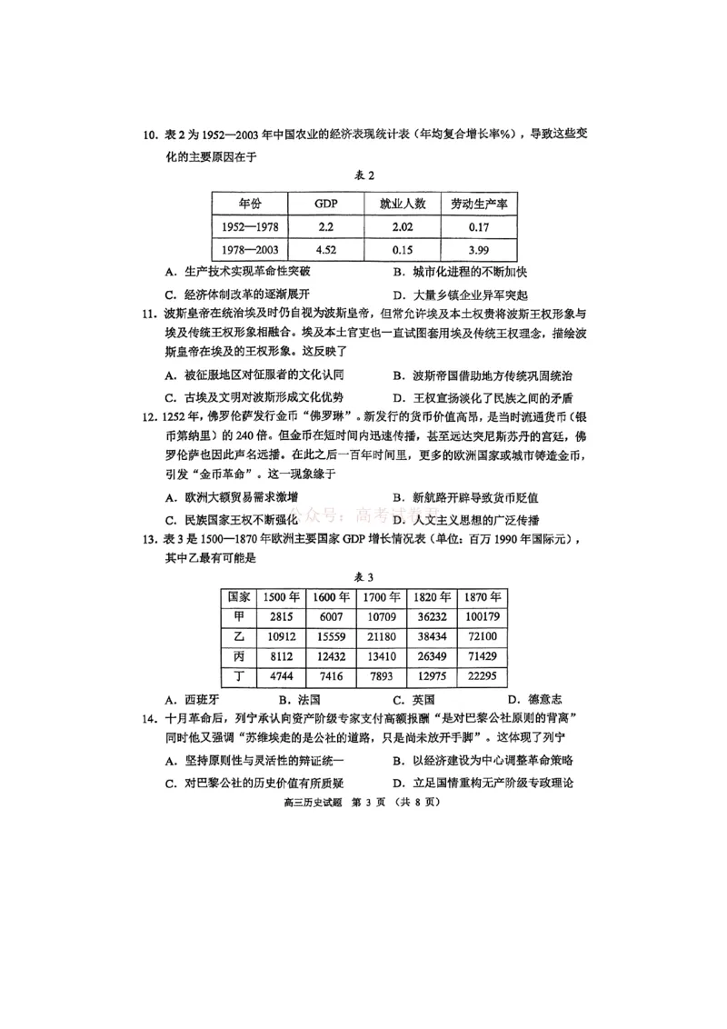 《淄博市2025-2026学年度高三模拟考试历史_12.2026年4月全国各地高考模拟卷_2026届山东省淄博市高三3月模拟考试(1)_08历史2026届山东省淄博市高三3月模拟考试》第3页预览