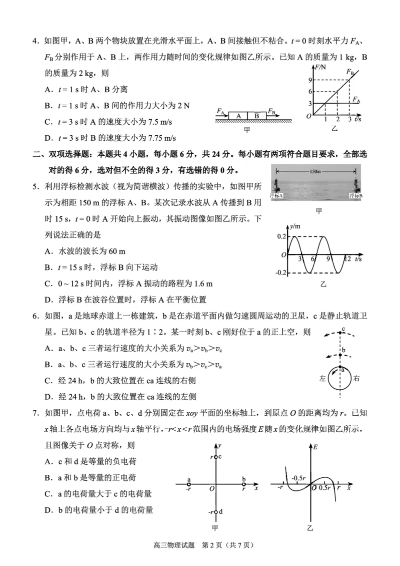 《泉州市2026届高中毕业班适应性练习题库物理_2024-2027高三（6-6月题库）_2026年05月高三试卷_260511福建省泉州市2026届高中毕业班适应性练习题库（全科）》第2页预览