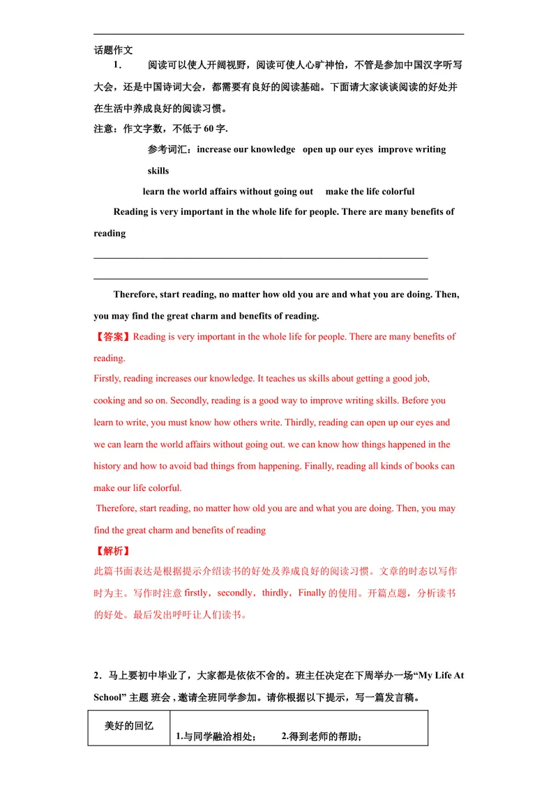 《专题21话题作文（教师版）_初中英语789_26秋最新人教版英语九年级上册_26秋人教九上_39、赠送其它资料_旧版资料_4.习题试卷_7人教英语9全一册专项练习（035份）》第1页预览