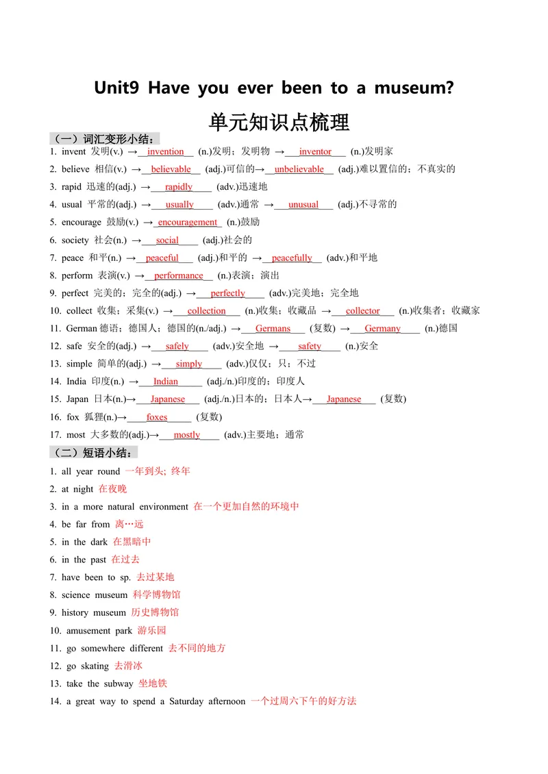 《Unit9单元知识点梳理_初中英语789_最新人教版英语八年级下册_旧版（有参考价值）_版本二_八年级英语下册（人教版）_同步讲义-U34_2024版》第1页预览
