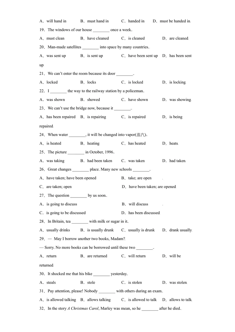 《专题10重点语法被动语态60题（知识讲解+真题训练）-2021-2022学年九年级英语上学期期末复习查缺补漏冲刺满分（人教版）_初中英语789_26秋最新人教版英语九年级上册_26秋人教九上_旧版资料》第3页预览