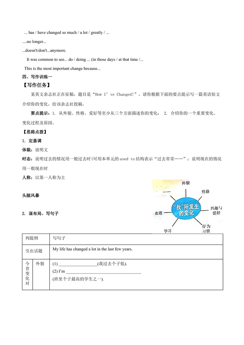 《专题4九全Unit4写作主题：谈论生活改变--2021-2022学年九年级英语单元话题写作（人教版）_初中英语789_26秋最新人教版英语九年级上册_26秋人教九上_39、赠送其它资料_旧版资料_4.习题试卷》第2页预览