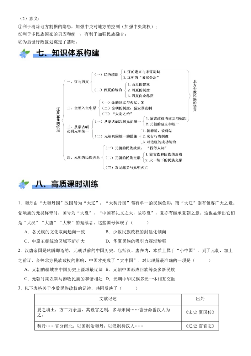 《第10课辽夏金元的统治（学案）-（统编版中外历史纲要上册）_新版高中_高中历史新版_高中历史纲要上（统编版）_大单元教学课件+教学设计-P21》第6页预览