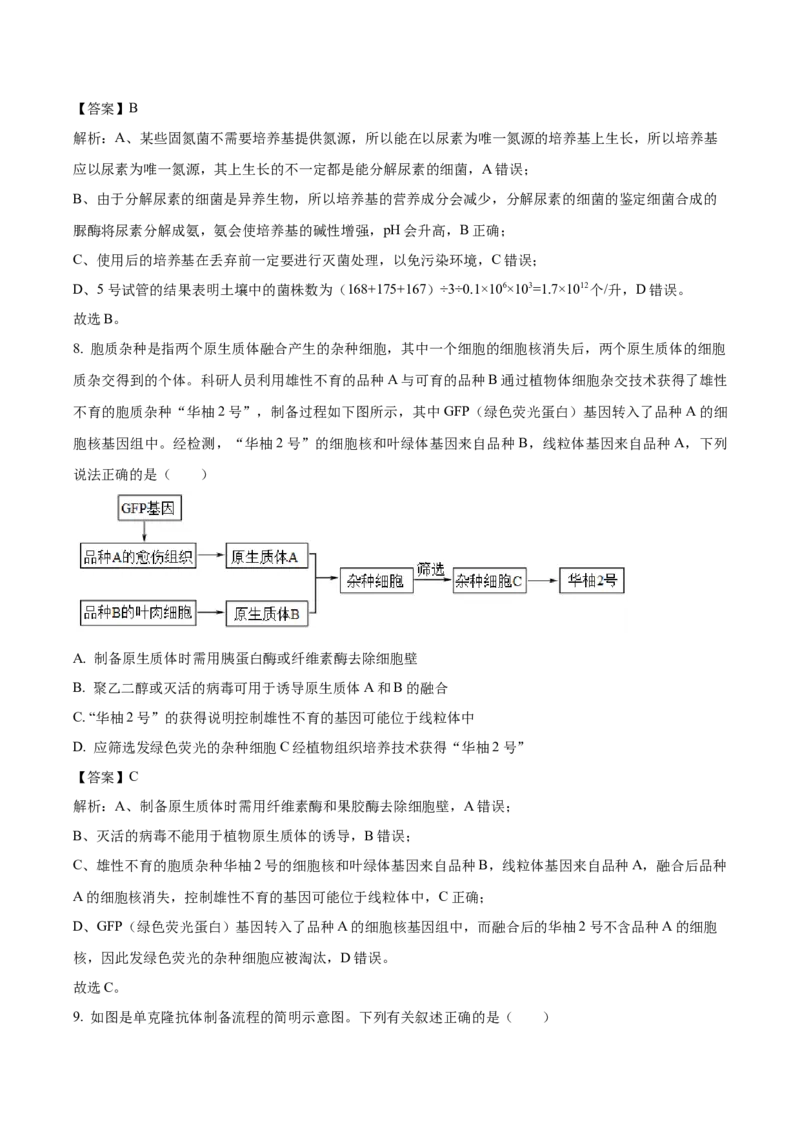 《福建省泉州市四校2025-2026学年高二下学期期中联考试题生物Word版含解析_2024-2027高二（7-7月题库）_2026年06月高二试卷_260623福建省泉州市四校2025-2026学年高二下学期期中联考试题（全）》第5页预览