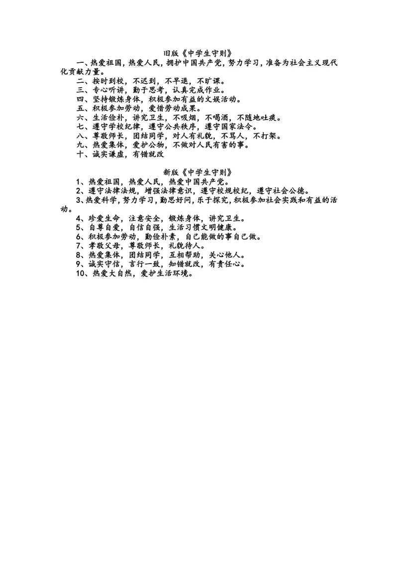 《中学生守则_初中英语789_26秋最新人教版英语九年级上册_人教版英语九年级全册_第二套_人教版英语九年级上册通用资源_人教版英语九年级上册通用资源_中学生守则+安全手册_中学生守则》第1页预览