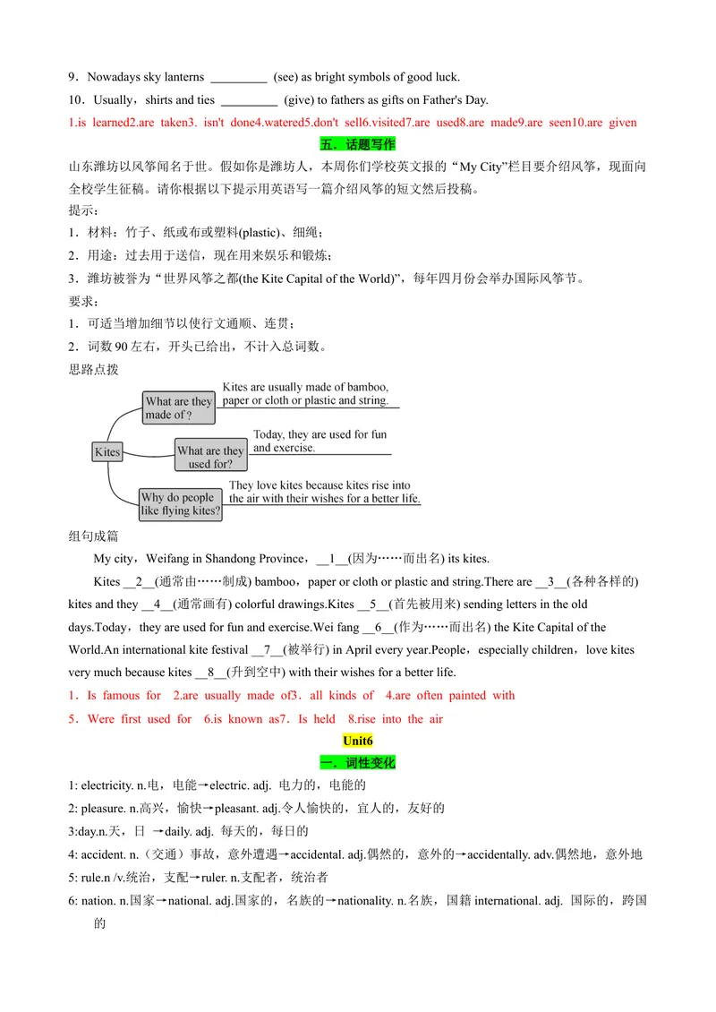 《Unit4-Unit6（词汇，短语，句型，语法，写作复习+基础练习）（人教新目标版）（解析版）-2023-2024学年九年级上册期末复习_初中英语789_旧版人教版英语九年级全册_新更新初中英语9全》第7页预览