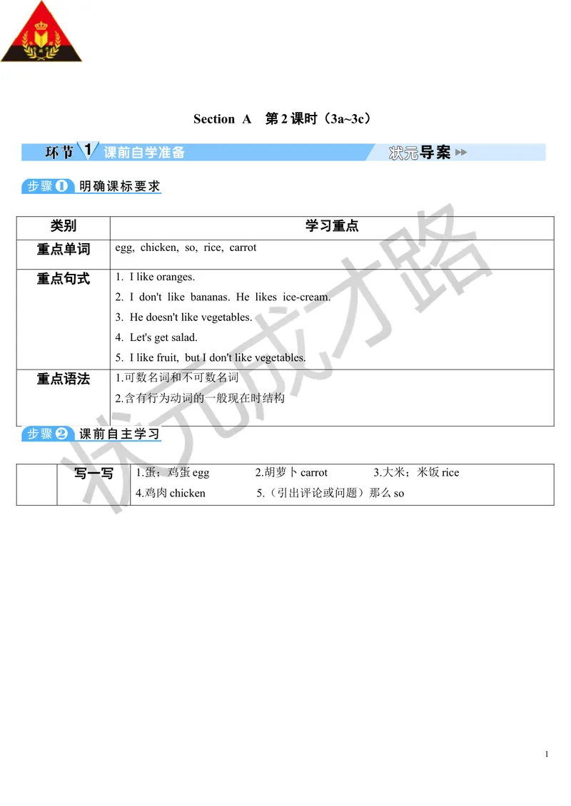 《Unit6第2课时_初中英语789_最新人教版英语七年级上册_七上英语旧版_第二套_人教版英语七年级上册教案_人教版英语七年级上册教案_Unit6》第1页预览