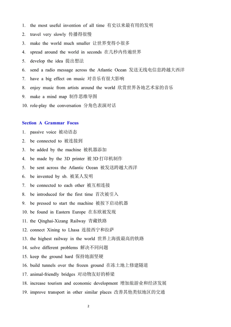 《Unit5PowerofIdeas按照课时重点短语梳理_初中英语789_26秋最新人教版英语九年级上册_26秋人教九上_09、单元重点短语梳理word版》第2页预览