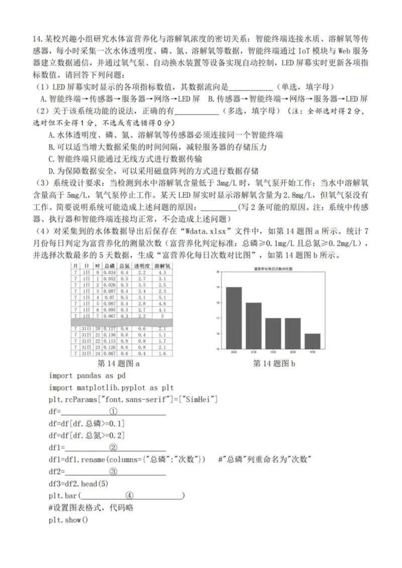 《浙江省桐浦富兴教研联盟2025-2026学年高二下学期5月阶段检测信息技术试卷（扫描版，含答案）(1)_2024-2027高二（7-7月题库）_2026年06月高二试卷》第4页预览