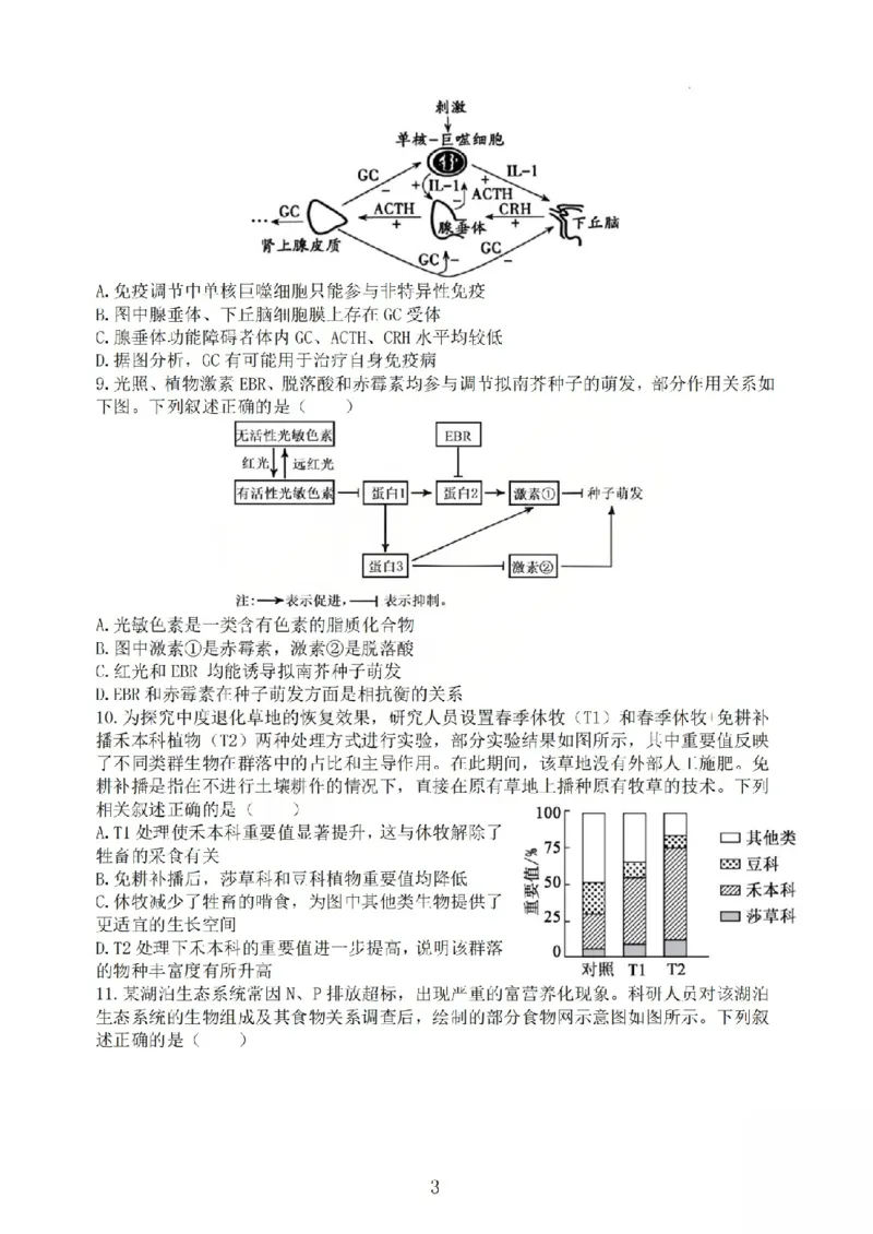 《生物试题_山大附中2026届第二学期高三5月（第十六次）模块诊断_2024-2027高三（6-6月题库）_2026年05月高三试卷》第3页预览