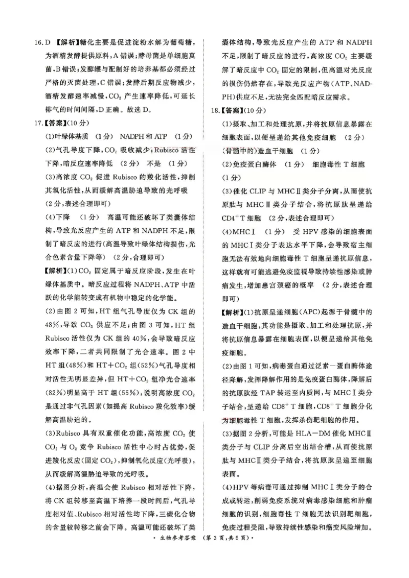《生物答案_2024-2027高三（6-6月题库）_2026年05月高三试卷_260502河南省青桐鸣2026届4月28-29日高三质检内部练（全科）_河南青桐鸣2026届高三下学期4月质检生物试题+答案》第3页预览