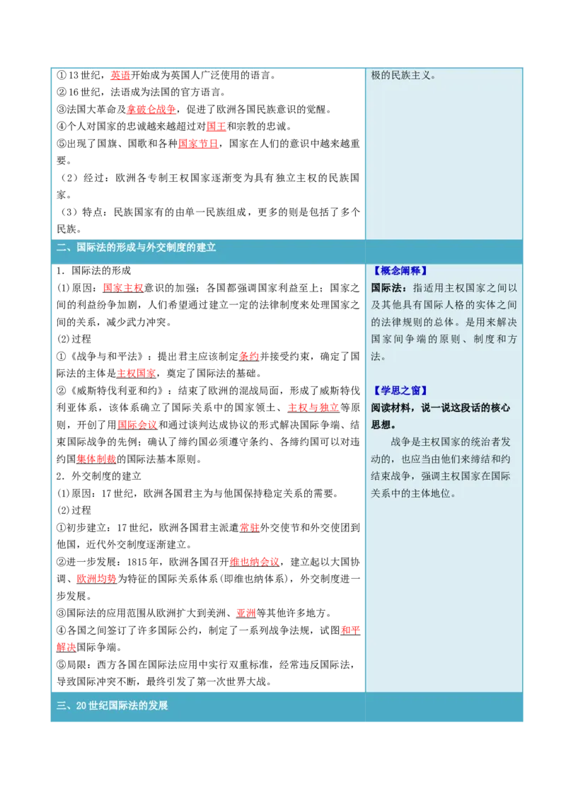 《第12课近代西方民族国家与国际法的发展（答案版）_新版高中_高中历史新版_高中历史选择性必修1（统编版）_同步讲义_2024版》第2页预览
