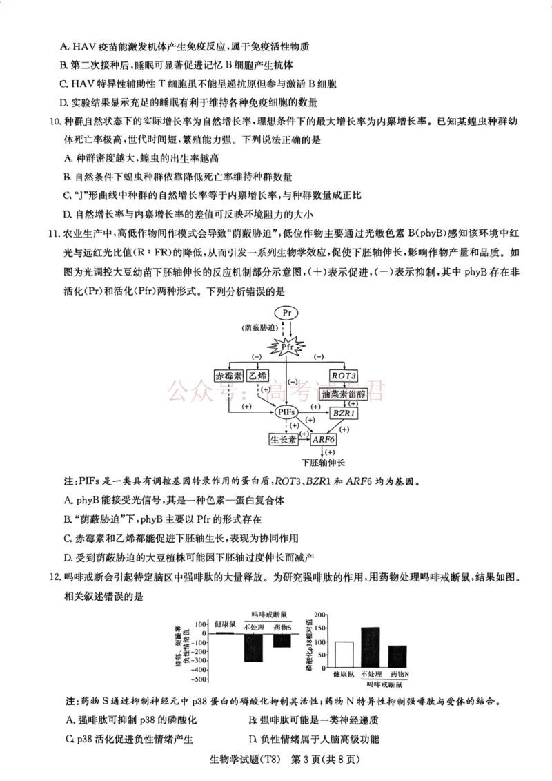 《湖南师大附中2026届高三4月高考模拟考试（一）生物_12.2026年4月全国各地高考模拟卷_2026年4月_湖南师大附中模拟卷一2026年湖南师范大学附属中学高三模拟卷(一)全科》第3页预览