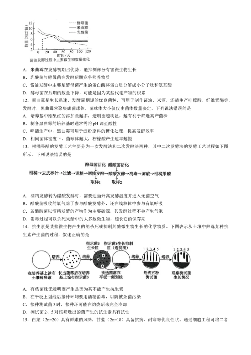 《湖北省云学联盟2025-2026学年高二下学期期中素养测评试题生物（B）Word版含解析_2024-2027高二（7-7月题库）_2026年06月高二试卷》第3页预览