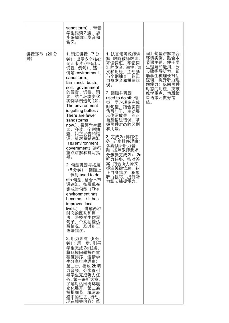 《人教版（Goforit!）九年级英语上册Unit1TheChangingWorldSectionA(2a-2d)听说巩固课教案_初中英语789_26秋最新人教版英语九年级上册_26秋人教九上_1单元》第4页预览