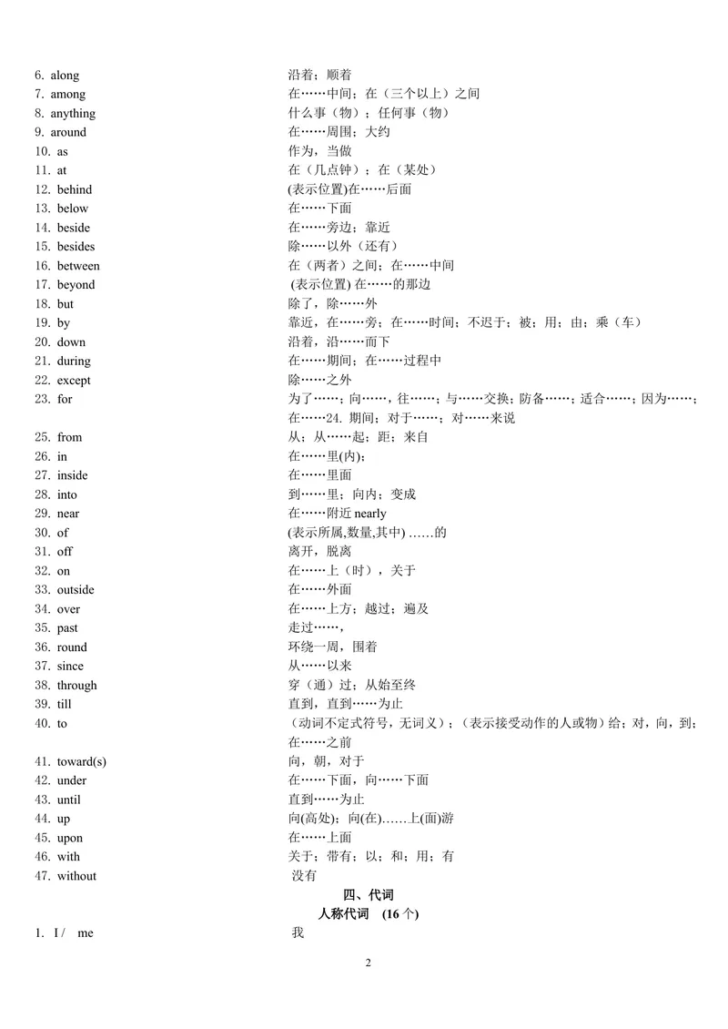《中考1600按词性分类_初中英语789_26秋最新人教版英语九年级上册_26秋人教九上_39、赠送其它资料_旧版资料_18.中考词汇_中考英语词汇1600》第2页预览