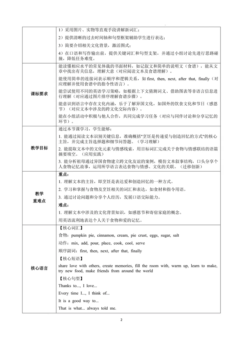 《Unit5课时4SectionB（1a-1f）（教学设计）英语人教版2024八年级上册_初中英语789_最新人教版英语八年级上册_新版_初中英语8上新更新第二套可选择_01课件+教案+导学案+分层作业_2教案_U5》第2页预览
