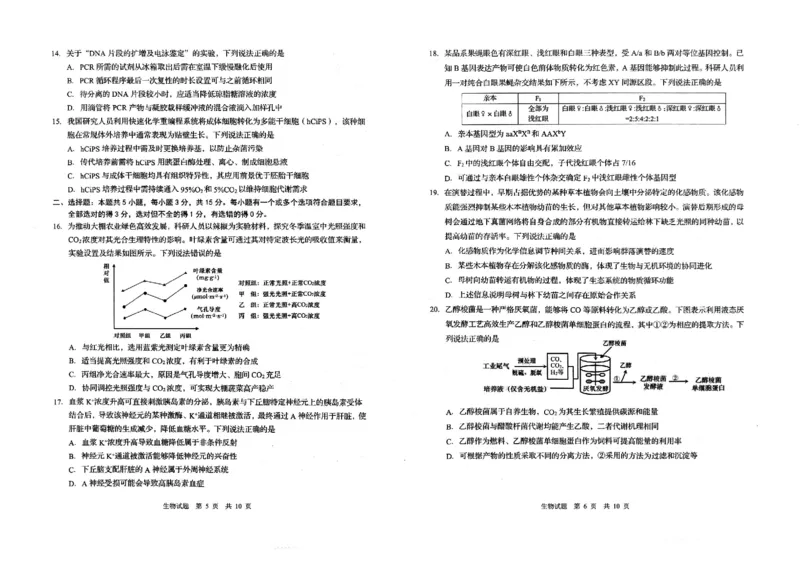 《生物试题卷-2026届青岛二模_2024-2027高三（6-6月题库）_2026年05月高三试卷_260511山东省青岛市2026年高三年级第二次适应性检测（全科）》第3页预览