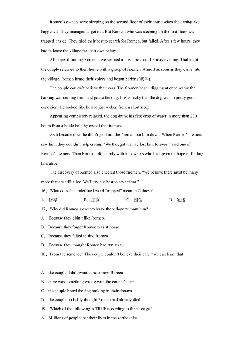 《专题12-Unit12Lifeisfulloftheunexpected.-2023年狂刷增分练（解析版）_初中英语789_26秋最新人教版英语九年级上册_26秋人教九上_39、赠送其它资料_旧版资料_4.习题试卷》第5页预览