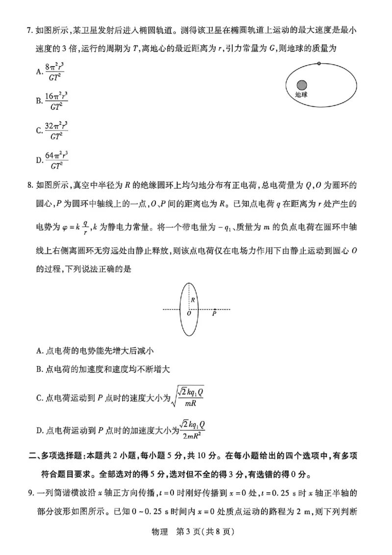 《物理_2024-2027高三(6-6月题库)_2026年05月高三试卷_260510安徽省卓越县中联盟2025-2026学年高三下学期五月(一)_物理试卷+答案2026年安徽省卓越县中联盟高三五月天一大联考(一)》第3页预览