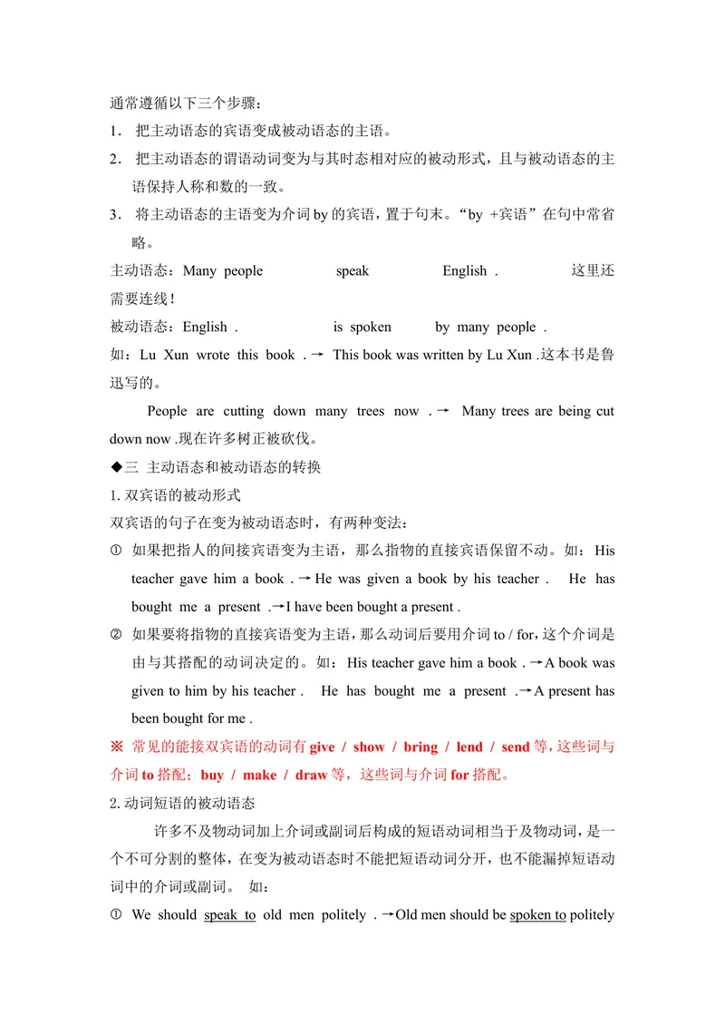《中考英语语法专项复习：被动语态_初中英语789_最新人教版英语七年级上册_七上英语旧版_第二套_人教版英语七年级上册通用资源_人教版英语七年级上册通用资源_中考指导》第2页预览