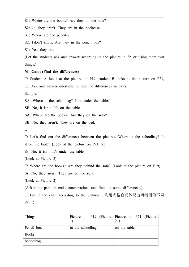 《七年级英语上册：Unit4Where’smyschoolbag教案_初中英语789_最新人教版英语七年级上册_七上英语旧版_第一套_人教版英语七年级上册（RJ)--1.电子教案_电子教案2》第9页预览