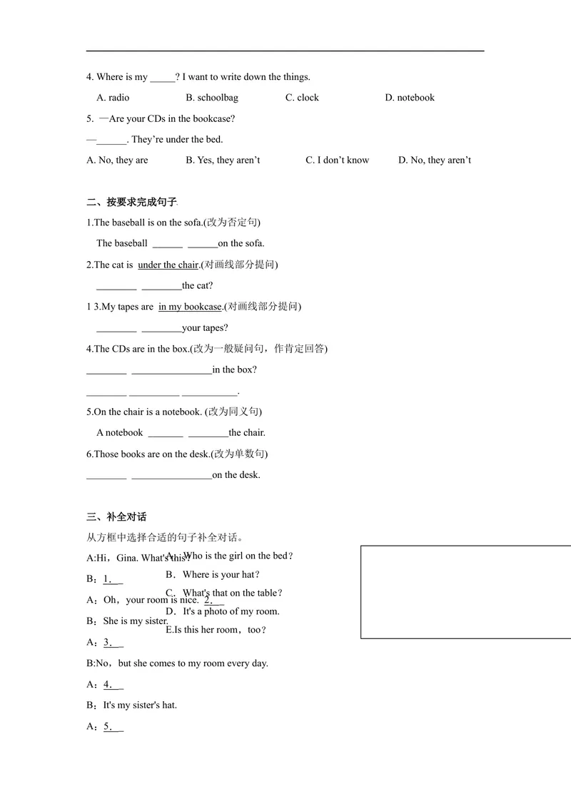 《Unit4第3课时(SectionB1a-1e)分层作业-试题版-七年级上册(人教新目标Goforit!)_初中英语789_最新人教版英语七年级上册_英语7上最新改版_04.英语7上-试题_同步课时练_分层作业》第2页预览
