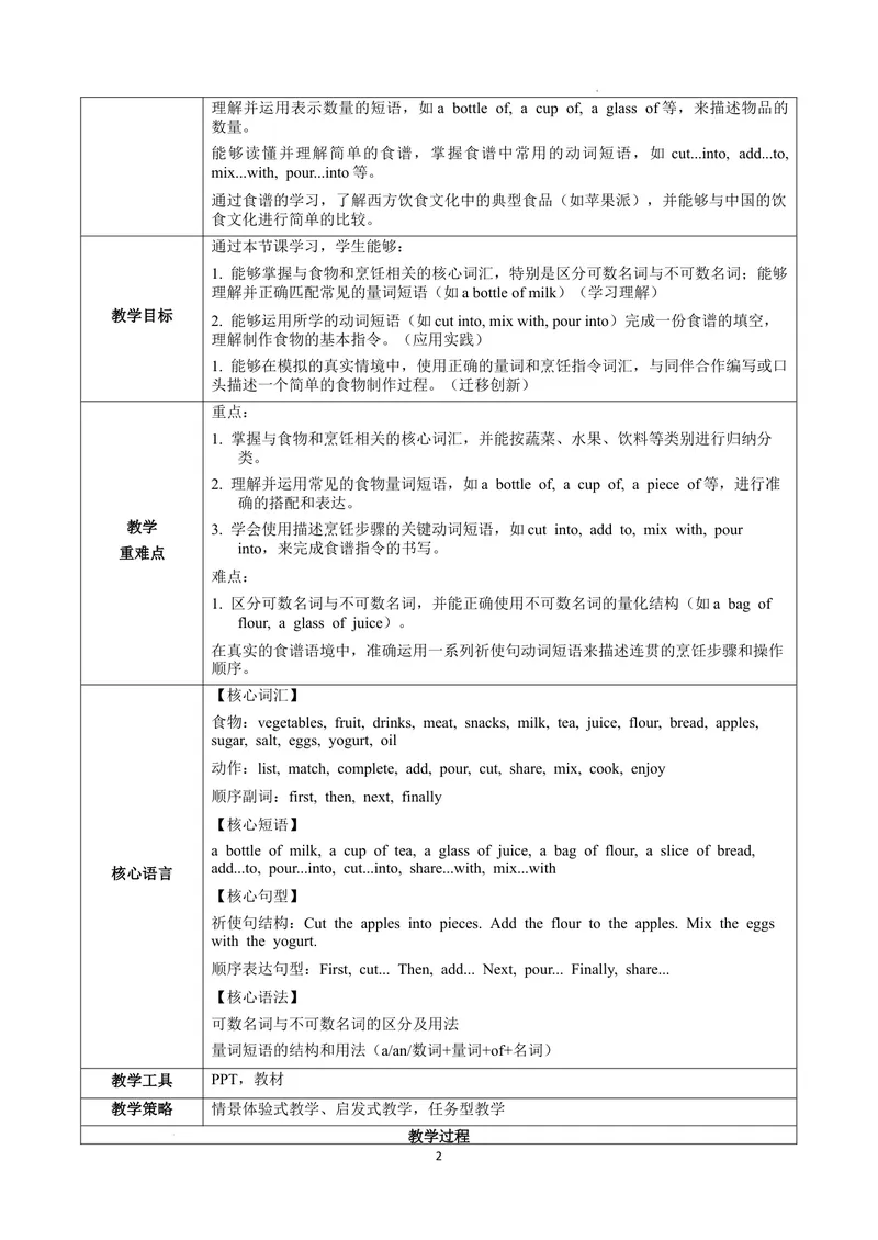 《Unit5课时5SectionB（2a-2c）（教学设计）英语人教版2024八年级上册_初中英语789_最新人教版英语八年级上册_新版_初中英语8上新更新第二套可选择_01课件+教案+导学案+分层作业_2教案_U5》第2页预览