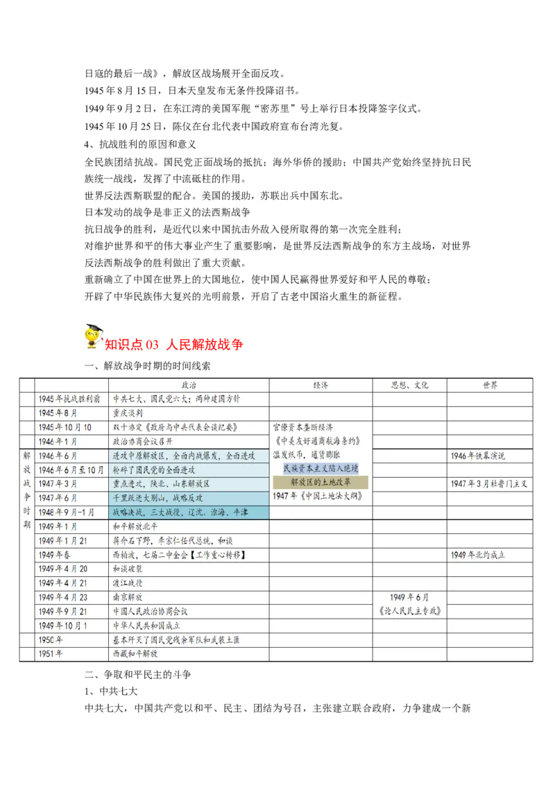 《知识串讲08中华民族的抗日战争和人民解放战争-高一历史上学期期中期（中外历史纲要上）_新版高中_高中历史新版_高中历史纲要上（统编版）_期中期末》第6页预览