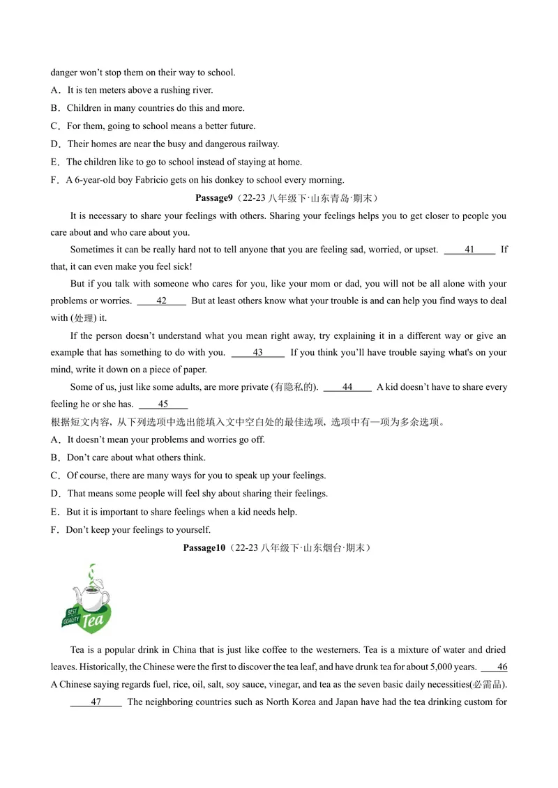 《专题07阅读还原30篇（考题猜想）-（人教版）（学生版）_初中英语789_最新人教版英语八年级下册_旧版（有参考价值）_版本二_八年级英语下册（人教版）_期末专项复习-U302_2024版》第6页预览
